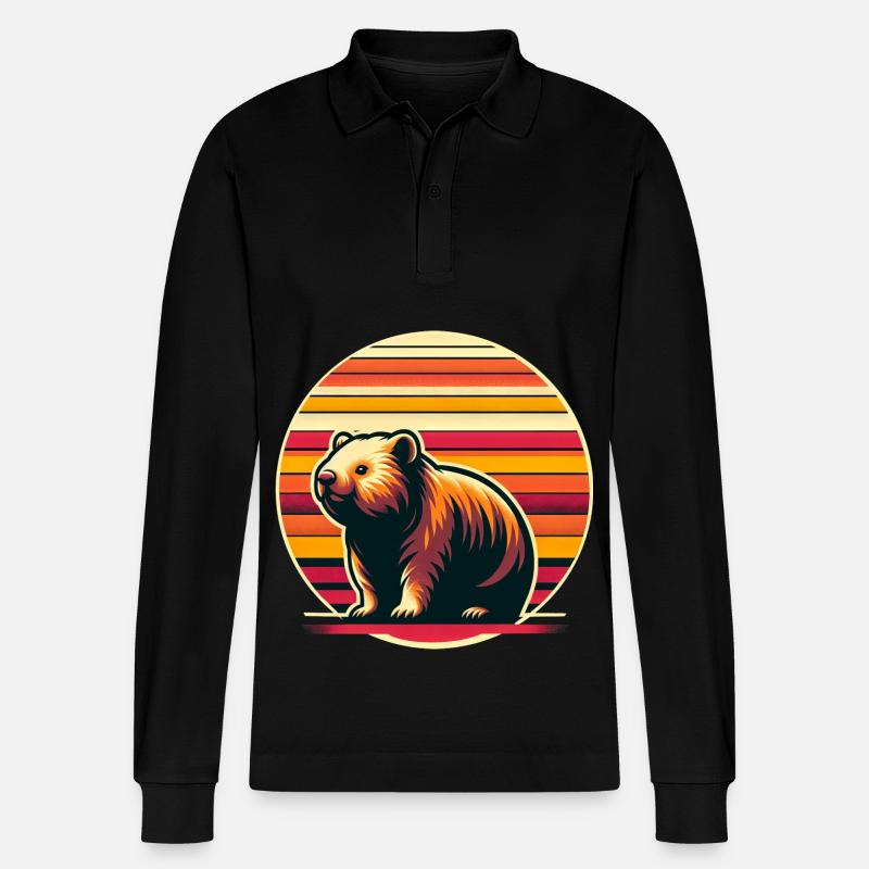 Wombat - Stanley/Stella Unisex Bio-Langarm-Poloshirt Prepster - Schwarz