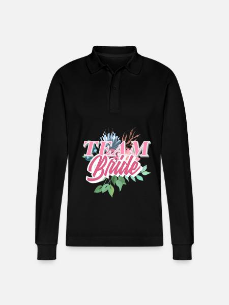 Team Bride Bachelor Party - Stanley/Stella Organic Unisex Long-Sleeved Polo Shirt Prepster - black