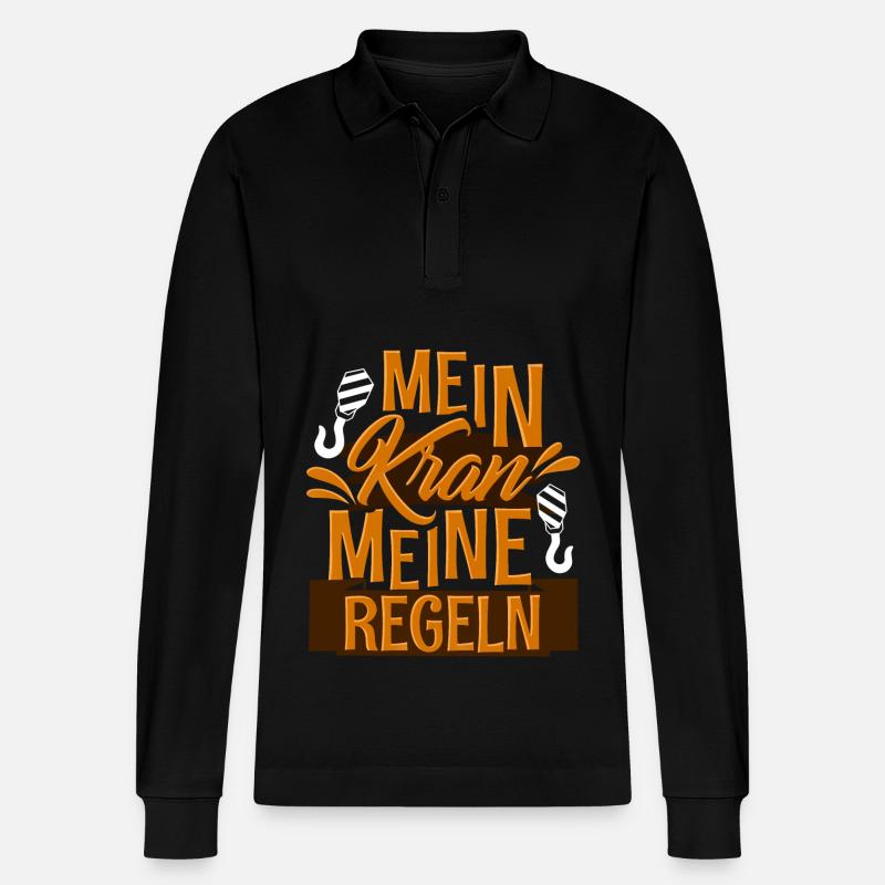 Krahnführer Kranfahrer - Stanley/Stella Unisex Bio-Langarm-Poloshirt Prepster - Schwarz