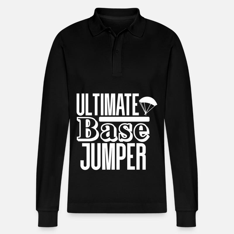 Base Jumping - Stanley/Stella Unisex Bio-Langarm-Poloshirt Prepster - Schwarz