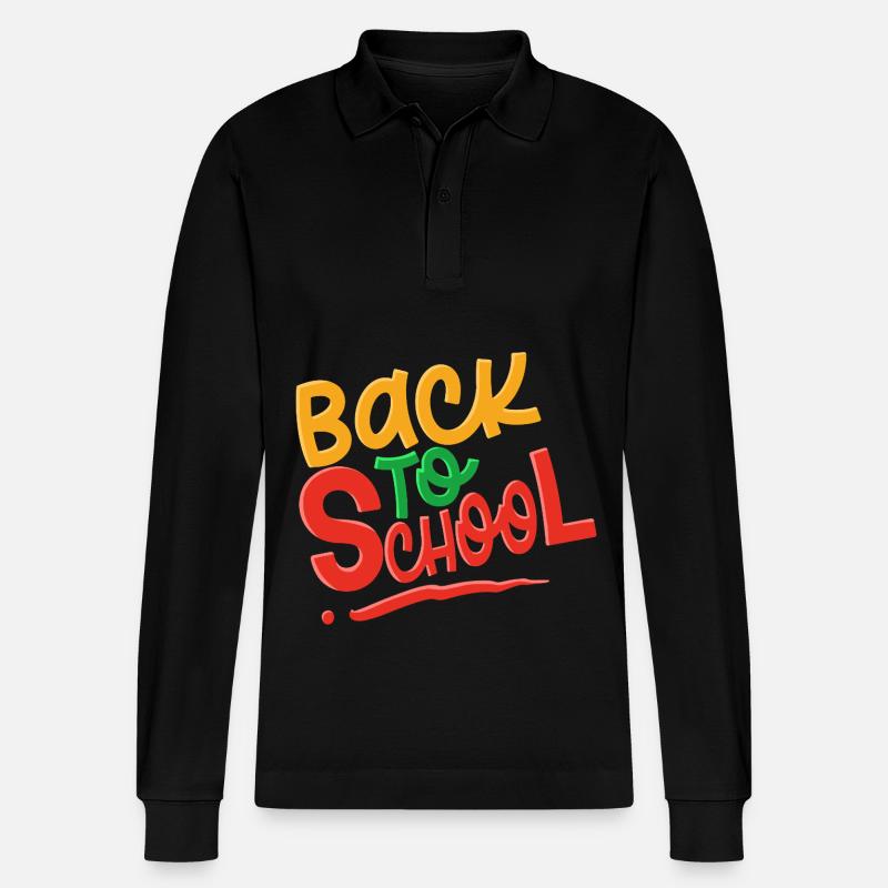 Back To School - Stanley/Stella Unisex Bio-Langarm-Poloshirt Prepster - Schwarz