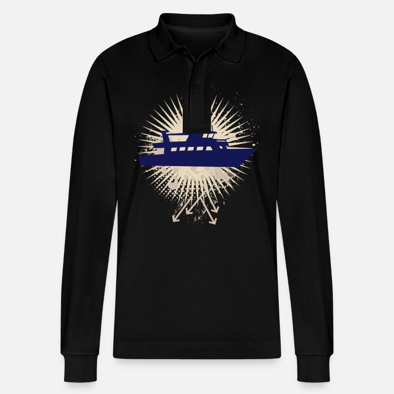 Vector background de - Stanley/Stella Unisex Bio-Langarm-Poloshirt Prepster - Schwarz