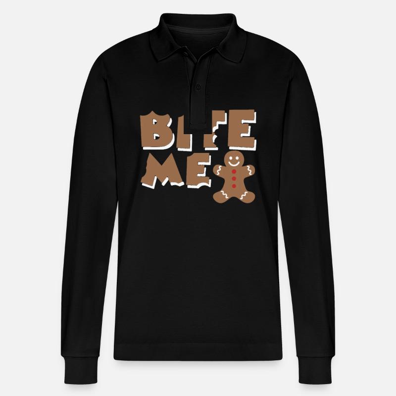 bite me - Stanley/Stella Unisex Bio-Langarm-Poloshirt Prepster - Schwarz