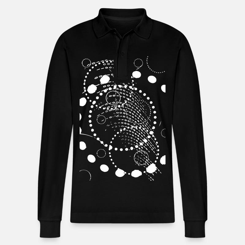 Abstrakte Tonspirale - Stanley/Stella Unisex Bio-Langarm-Poloshirt Prepster - Schwarz