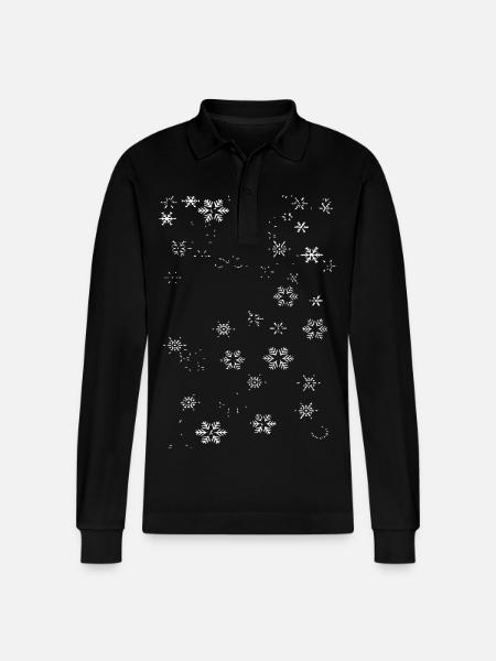 Schneeflockenstreu Muster - Stanley/Stella Unisex Bio-Langarm-Poloshirt Prepster - Schwarz