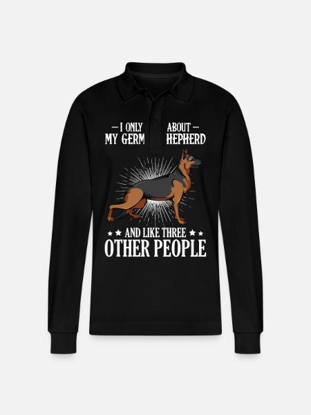 My German Shepherd and Three Others - Stanley/Stella Organic Unisex Long-Sleeved Polo Shirt Prepster - black