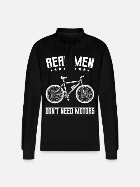 Sprocket Freedom – Bicycle Art - Stanley/Stella Organic Unisex Long-Sleeved Polo Shirt Prepster - black