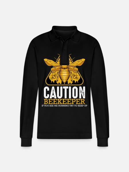 Beekeeper Beekeeper Bee Guard - Stanley/Stella Organic Unisex Long-Sleeved Polo Shirt Prepster - black