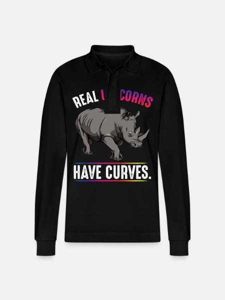 Real Unicorns Have Curves - Stanley/Stella Unisex Bio-Langarm-Poloshirt Prepster - Schwarz