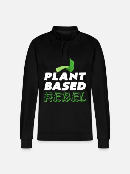 Plant Based Rebel - Stanley/Stella Organic Unisex Long-Sleeved Polo Shirt Prepster - black