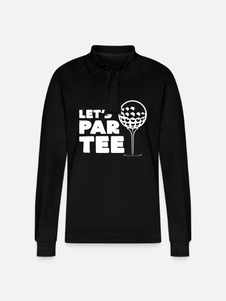 Golf Party Graphic - Stanley/Stella Organic Unisex Long-Sleeved Polo Shirt Prepster - black
