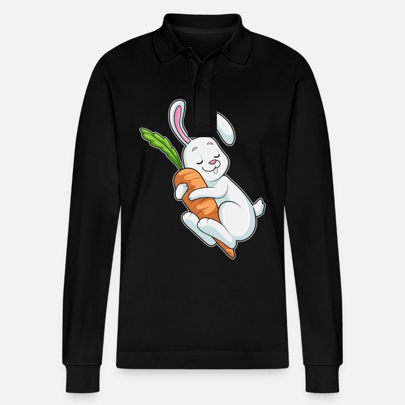 Lapin Carotte - Polo à manches longues bio PREPSTER Stanley/Stella Unisexe - noir