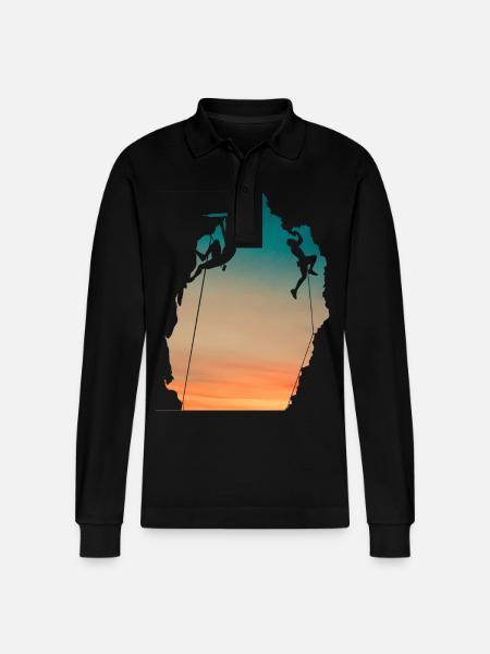 Climber - Stanley/Stella Organic Unisex Long-Sleeved Polo Shirt Prepster - black