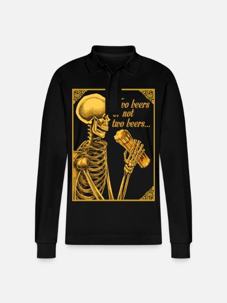 ZWEI BIERE ODER NICHT ZWEI BIERE - Stanley/Stella Unisex Bio-Langarm-Poloshirt Prepster - Schwarz
