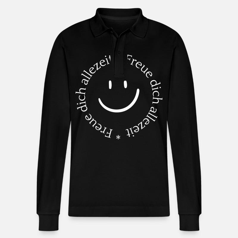 Freue dich allezeit - weiss - Stanley/Stella Unisex Bio-Langarm-Poloshirt Prepster - Schwarz