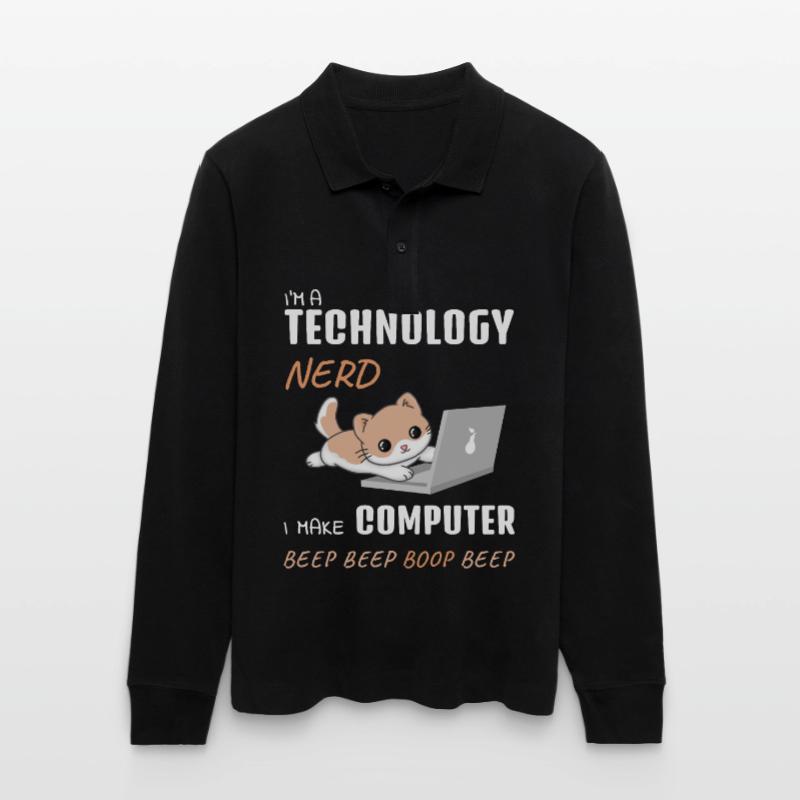 IT Computer Administrator Computer Work Gift Stanley/Stella Organic Unisex Long-Sleeved Polo Shirt Prepster