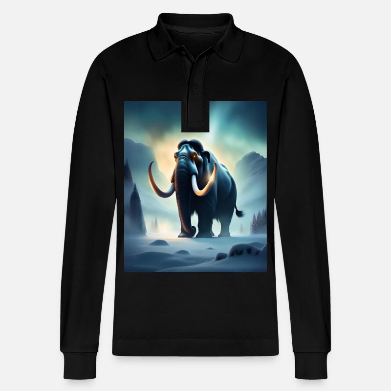 Gruseliges böses Mammut - Stanley/Stella Unisex Bio-Langarm-Poloshirt Prepster - Schwarz