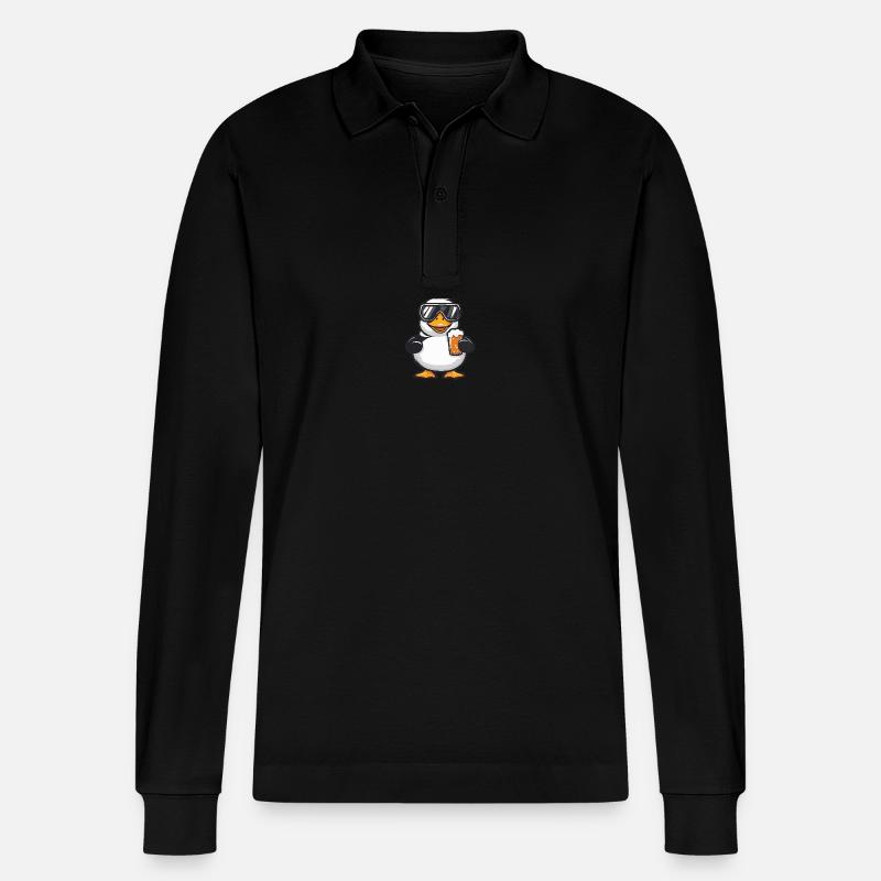 Gans Apres Ski Bier - Stanley/Stella Unisex Bio-Langarm-Poloshirt Prepster - Schwarz