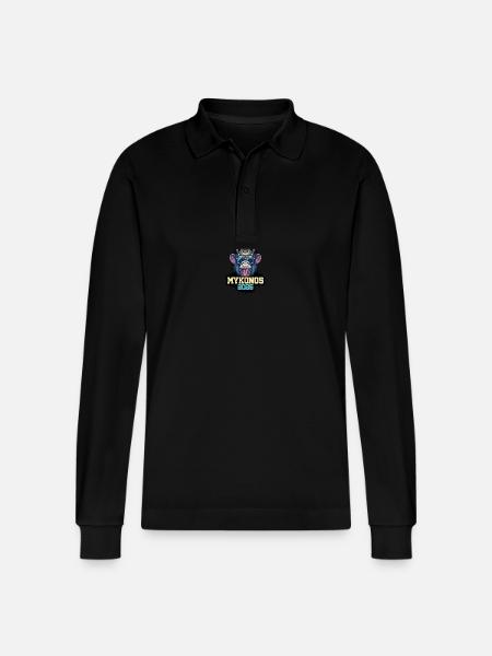 Mykonos 2025 Monkey - Stanley/Stella Organic Unisex Long-Sleeved Polo Shirt Prepster - black