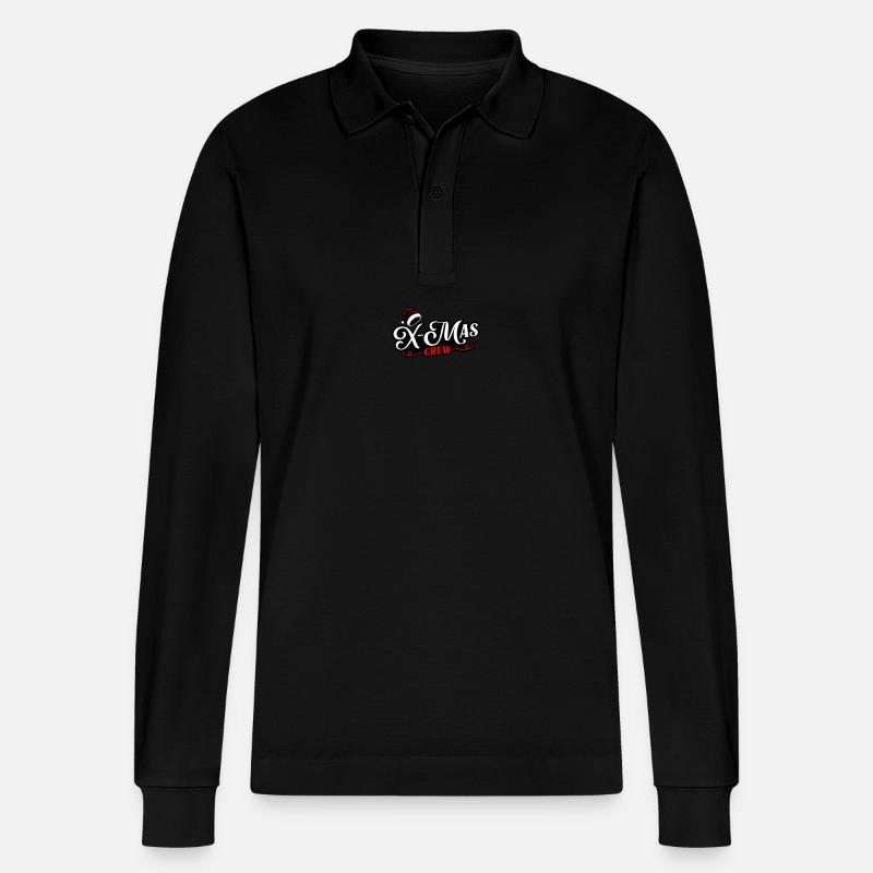 Weihnachts Crew Xmas - Stanley/Stella Unisex Bio-Langarm-Poloshirt Prepster - Schwarz