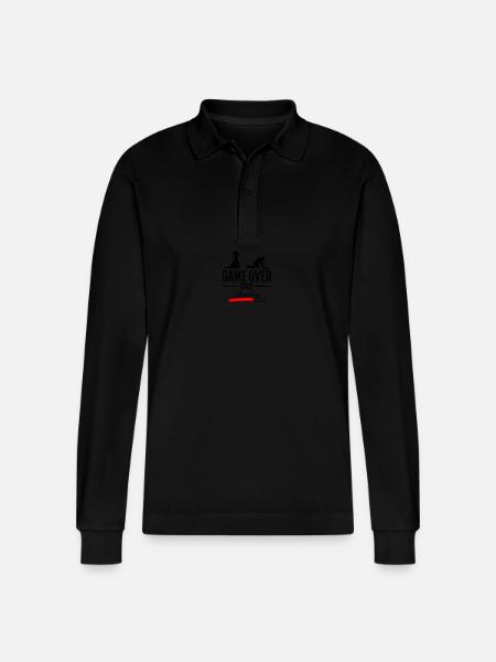 Wedding Loading 2025 Game Over - Stanley/Stella Organic Unisex Long-Sleeved Polo Shirt Prepster - black
