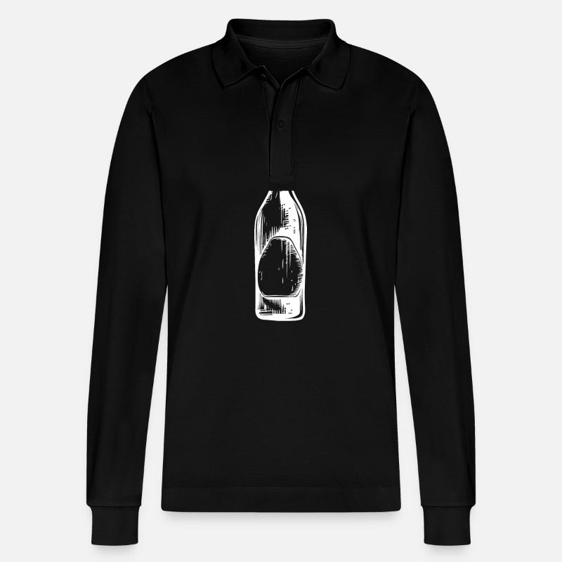 Bierflasche Bier - Stanley/Stella Unisex Bio-Langarm-Poloshirt Prepster - Schwarz