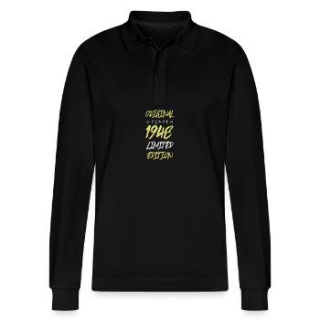 1948 Limited Edition - Stanley/Stella Organic Unisex Long-Sleeved Polo Shirt Prepster - black - Front - Anna (173cm) & Nico (186cm)