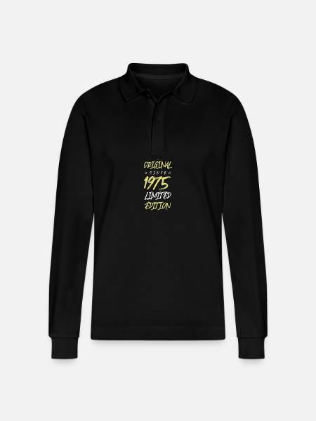 1975 Limited Edition - Stanley/Stella Organic Unisex Long-Sleeved Polo Shirt Prepster - black