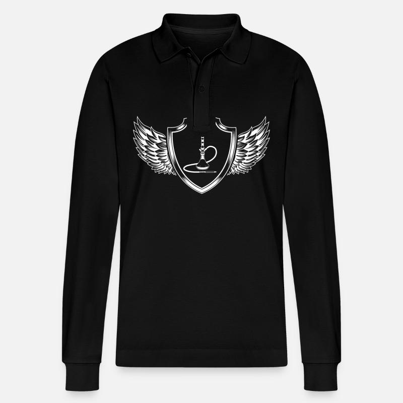 Bong Smoking Pipe Crest - Stanley/Stella Organic Unisex Long-Sleeved Polo Shirt Prepster - black