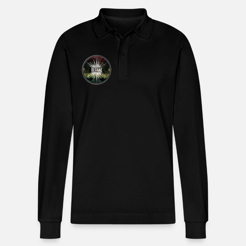 reggae - thats it - Stanley/Stella Unisex Bio-Langarm-Poloshirt Prepster - Schwarz