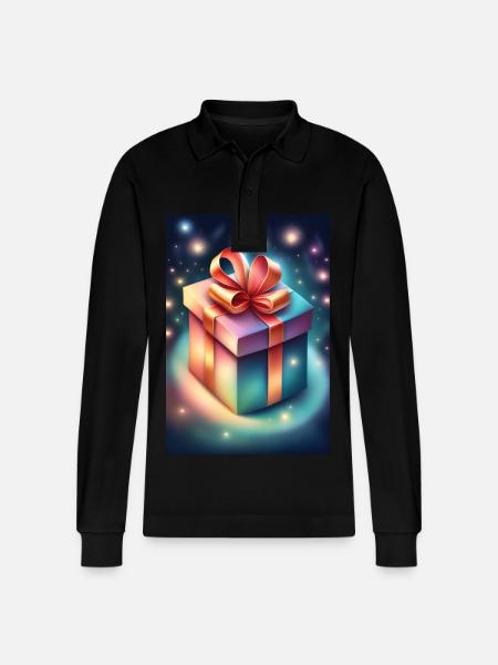 Magical surprise present - Stanley/Stella Organic Unisex Long-Sleeved Polo Shirt Prepster - black