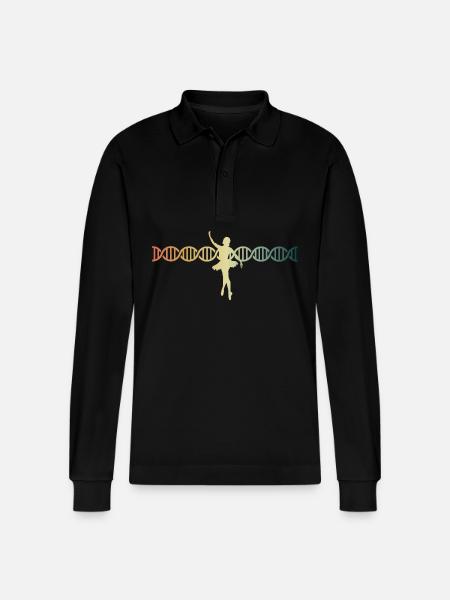 Ballet Dancing Dancer DNA DNA - Stanley/Stella Organic Unisex Long-Sleeved Polo Shirt Prepster - black