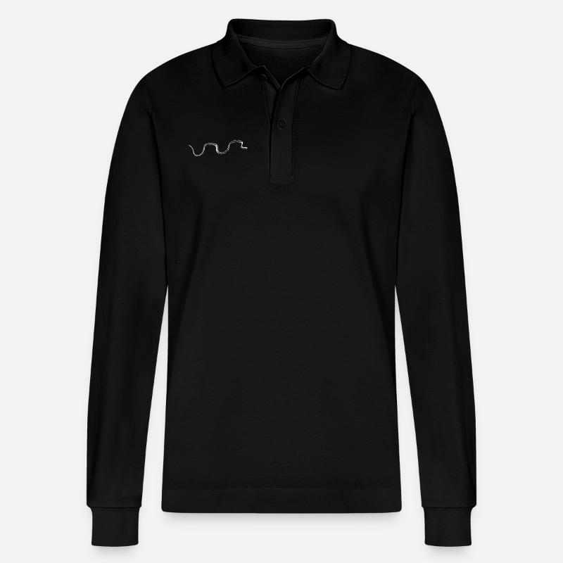 Schlange weiß - Stanley/Stella Unisex Bio-Langarm-Poloshirt Prepster - Schwarz