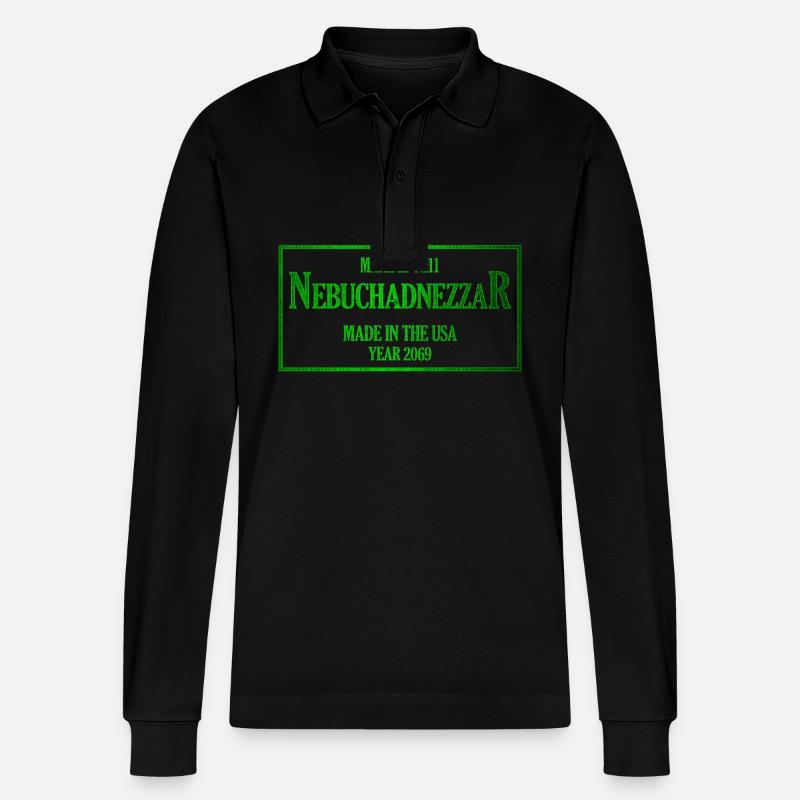 Nebuchadnezzar Schiff Matrix Geschenkidee - Stanley/Stella Unisex Bio-Langarm-Poloshirt Prepster - Schwarz