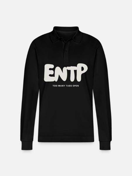 ENTP MBTI Myers Briggs personlighed - Stanley/Stella Prepster økologisk unisex langærmet poloshirt - sort