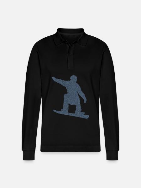 Snowboarder Geschenkideen Snowboard - Stanley/Stella Unisex Bio-Langarm-Poloshirt Prepster - Schwarz