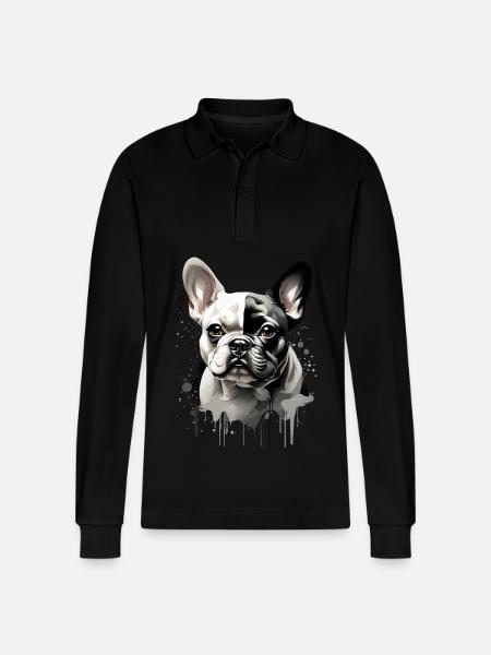 CHIEN BOULEDOGUE FRANÇAIS - Polo à manches longues bio PREPSTER Stanley/Stella Unisexe - noir
