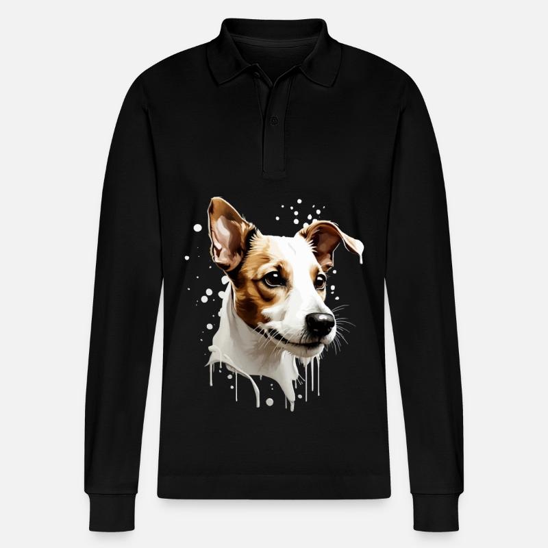 SÜßER JACK RUSSEL TERRIER - Stanley/Stella Unisex Bio-Langarm-Poloshirt Prepster - Schwarz