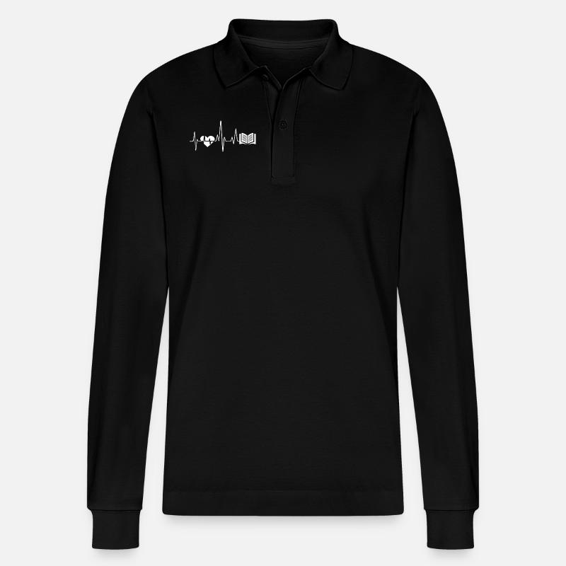 Buch Buch Herzschlag - Stanley/Stella Unisex Bio-Langarm-Poloshirt Prepster - Schwarz