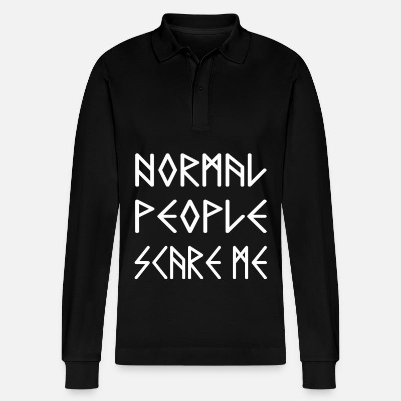 Normal People Scare Me - Polo à manches longues bio PREPSTER Stanley/Stella Unisexe - noir