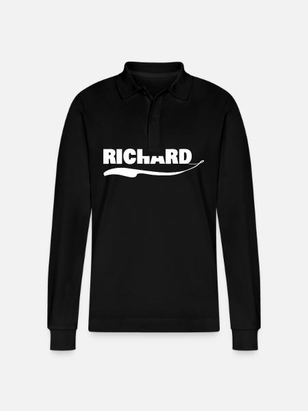First name richard - Stanley/Stella Organic Unisex Long-Sleeved Polo Shirt Prepster - black
