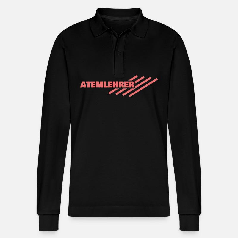 Arbeitsplatz Atemlehrer - Stanley/Stella Unisex Bio-Langarm-Poloshirt Prepster - Schwarz