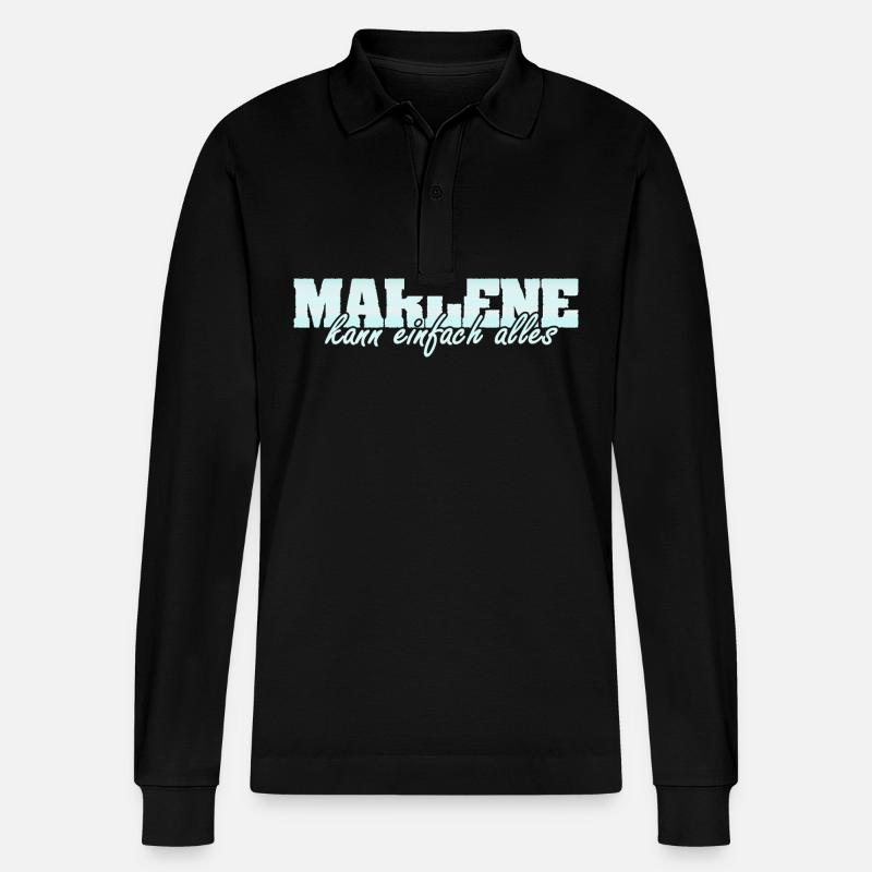 Frau Marlene - Stanley/Stella Unisex Bio-Langarm-Poloshirt Prepster - Schwarz