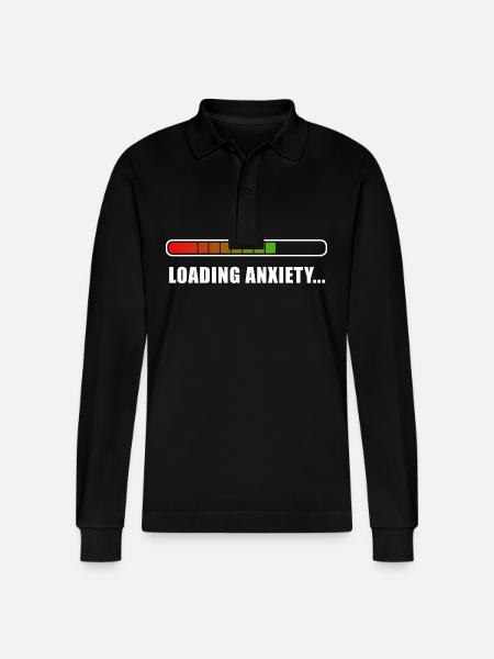 Loading Anxiety... - Stanley/Stella Organic Unisex Long-Sleeved Polo Shirt Prepster - black