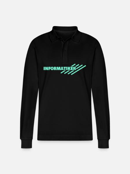 Computer scientist - Stanley/Stella Organic Unisex Long-Sleeved Polo Shirt Prepster - black