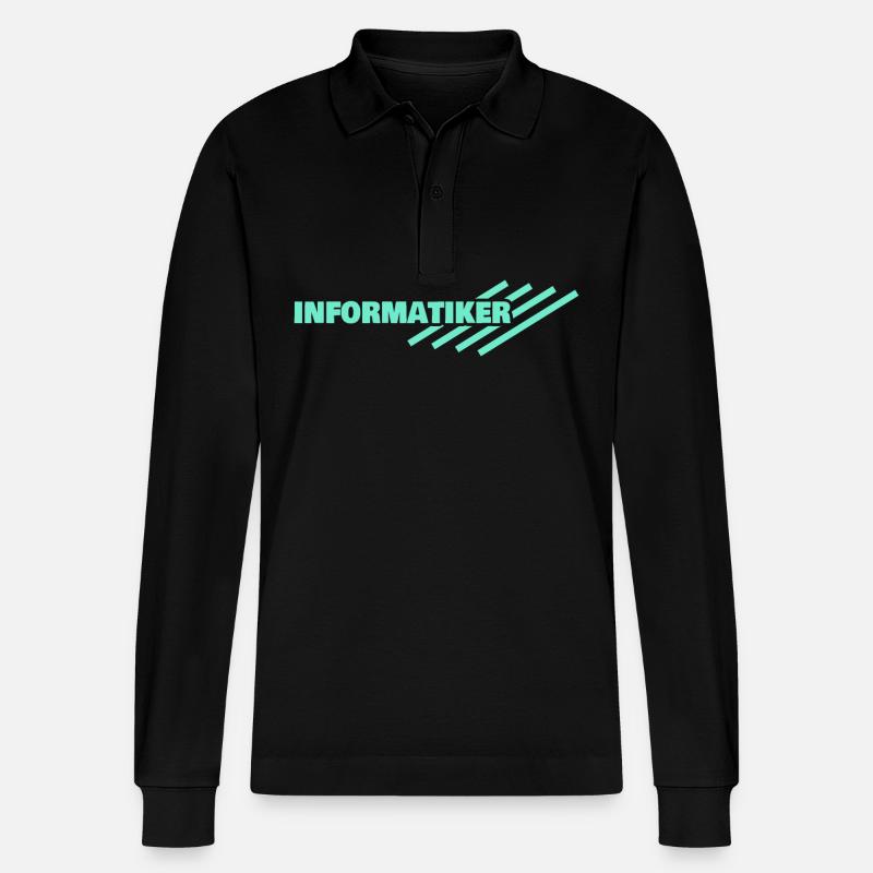 Informatiker - Stanley/Stella Unisex Bio-Langarm-Poloshirt Prepster - Schwarz