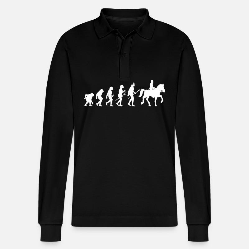 Monter des chevaux Evolution - Polo à manches longues bio PREPSTER Stanley/Stella Unisexe - noir