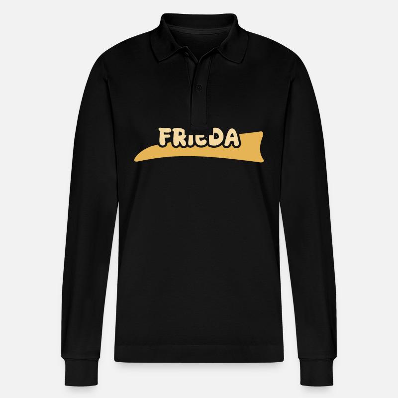 Prénom Frieda - Polo à manches longues bio PREPSTER Stanley/Stella Unisexe - noir