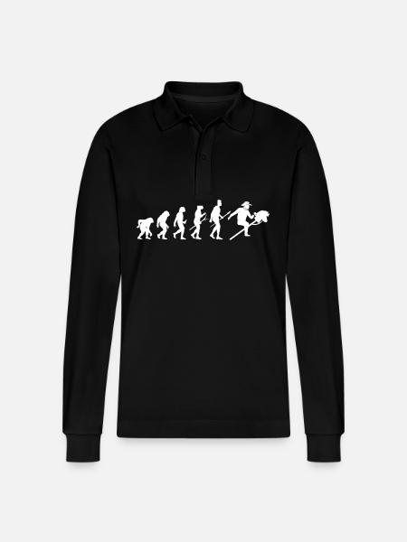Steckenpferd Evolution Hobby Horsing - Stanley/Stella Unisex Bio-Langarm-Poloshirt Prepster - Schwarz