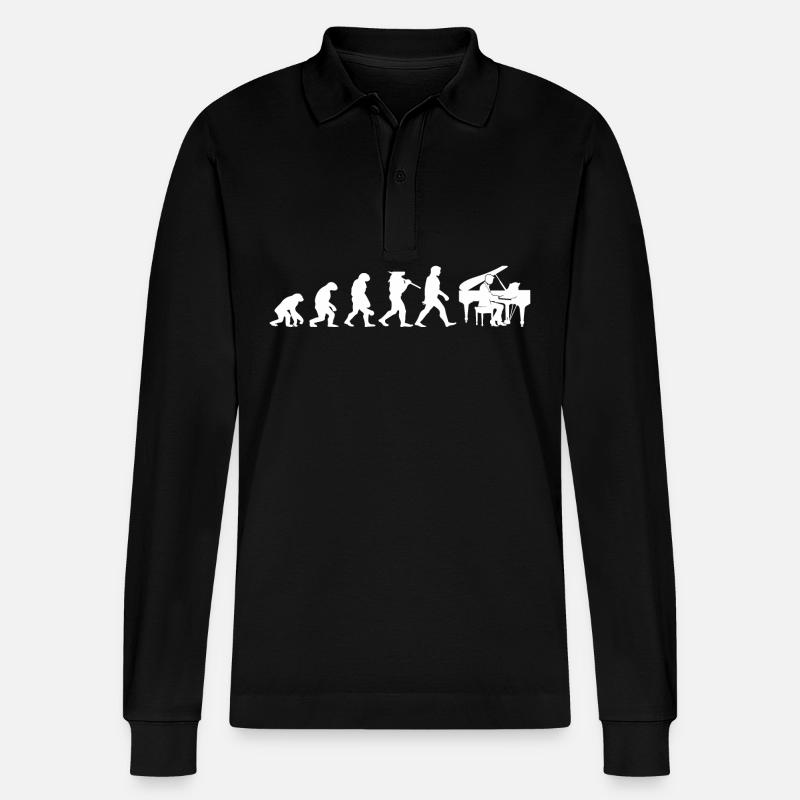 Evolution Pianiste - Polo à manches longues bio PREPSTER Stanley/Stella Unisexe - noir